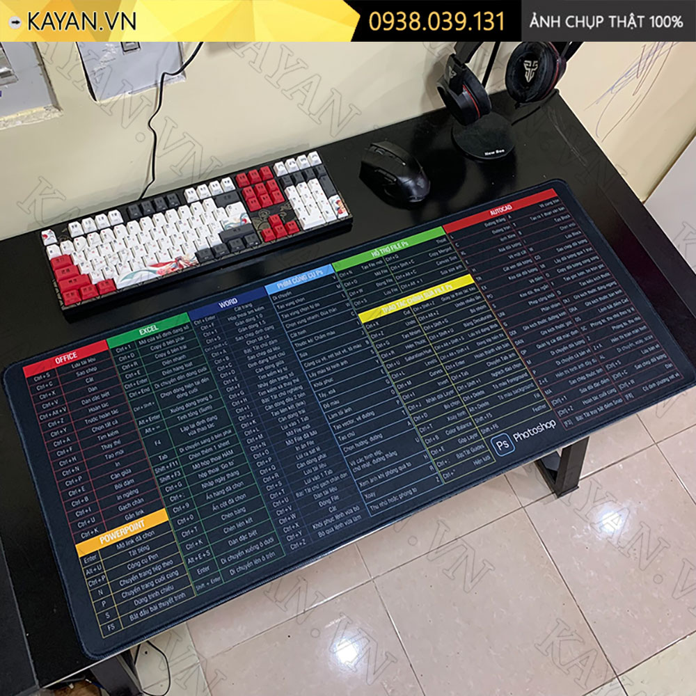 Lót chuột chống nước cỡ lớn 90x40cm dày 3mm SHORTCUT-01-90X40