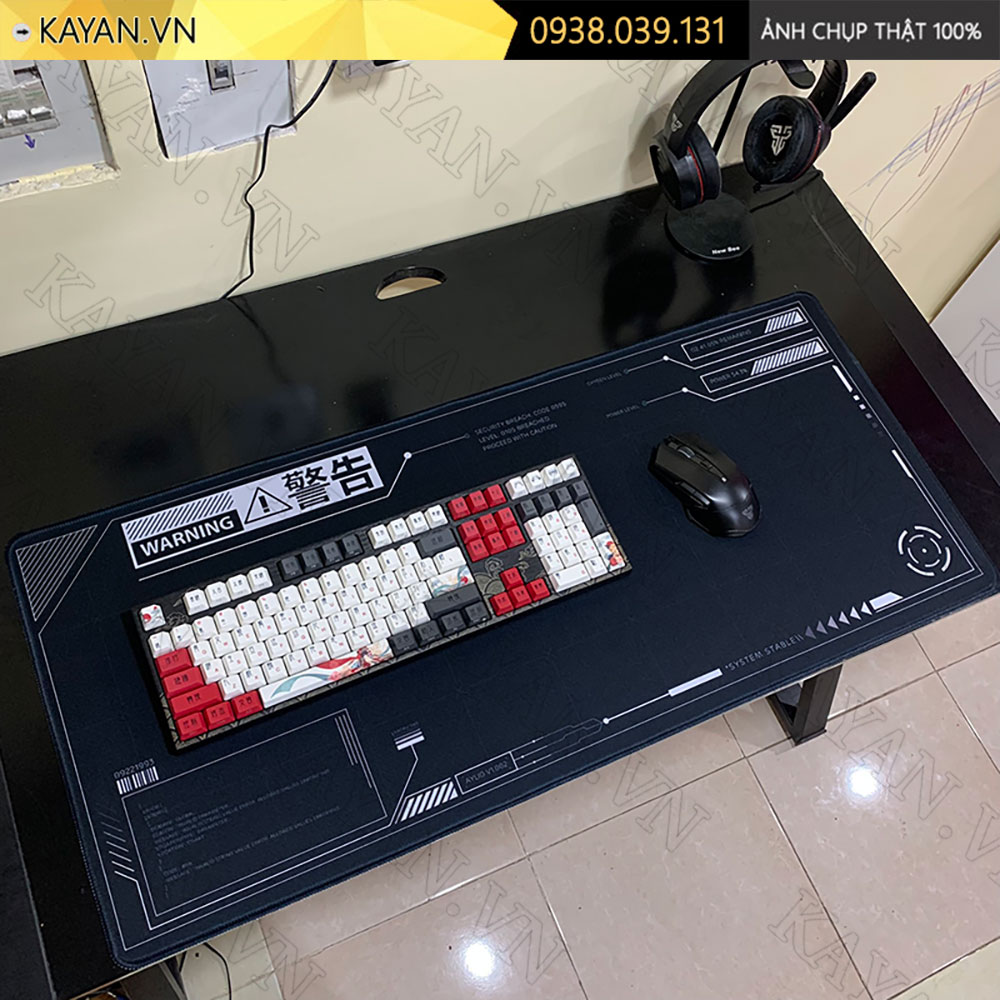 Lót chuột chống nước cỡ lớn 90x40cm dày 3mm WARNING-01-90X40