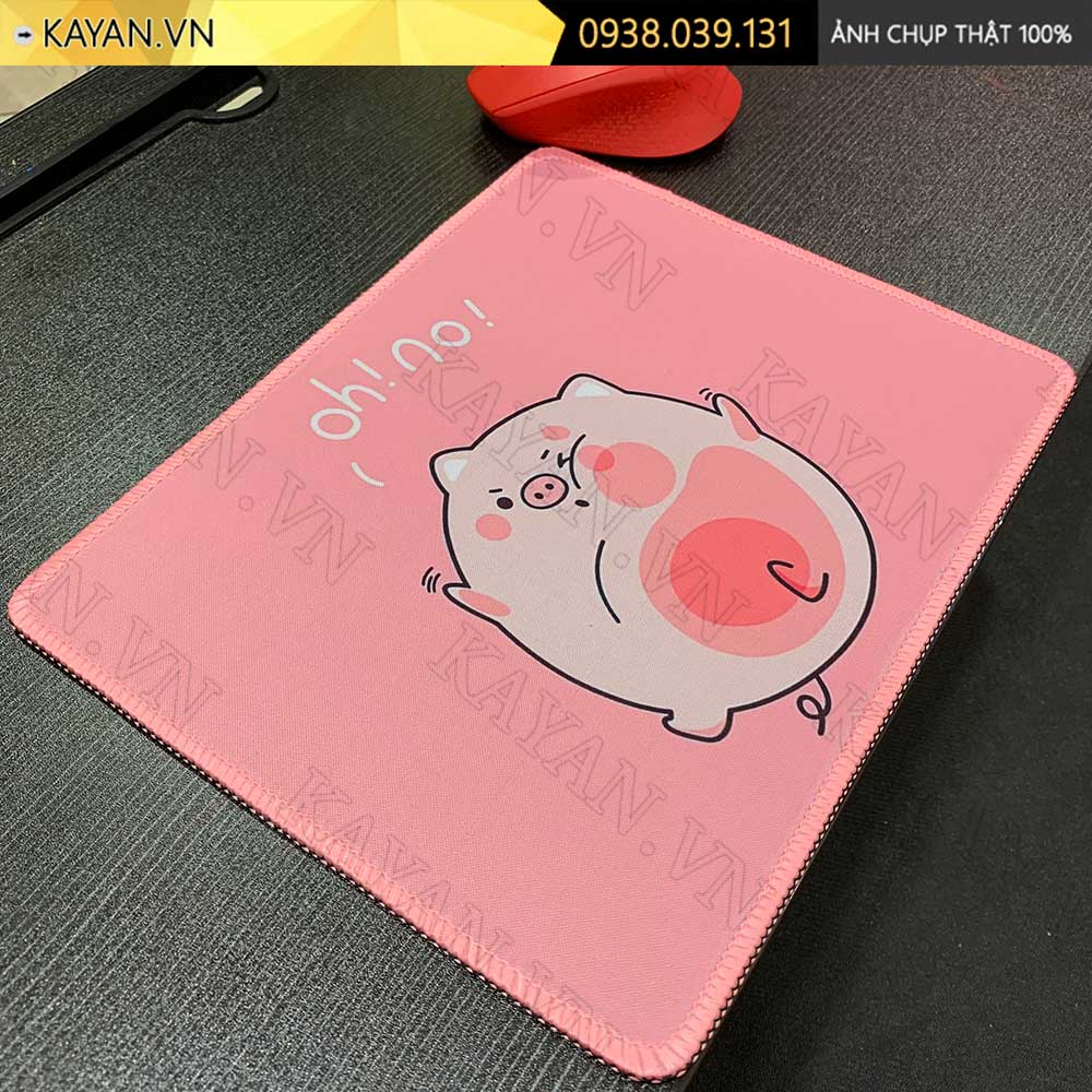 Lót chuột chống nước cỡ nhỏ 26x21cm dày 3mm S-22-26X21 (Heo hồng)