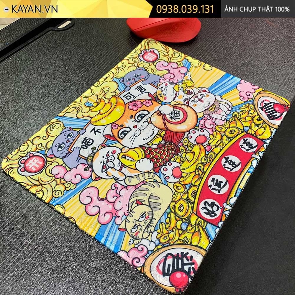 Lót chuột chống nước cỡ nhỏ 26x21cm dày 3mm S-15-26X21 (Đàn mèo-vàng)