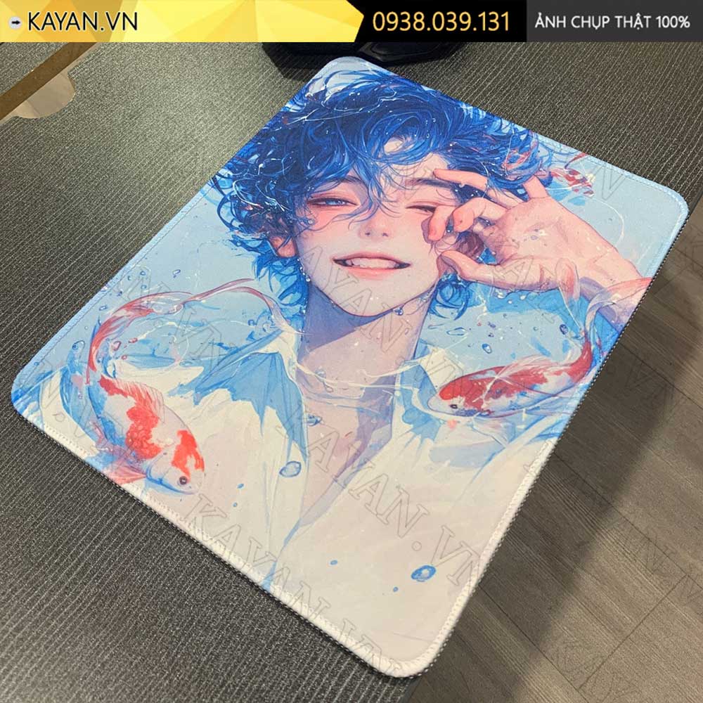 Lót chuột chống nước cỡ nhỏ 26x21cm dày 3mm S-168 (BOY w/ Koi)