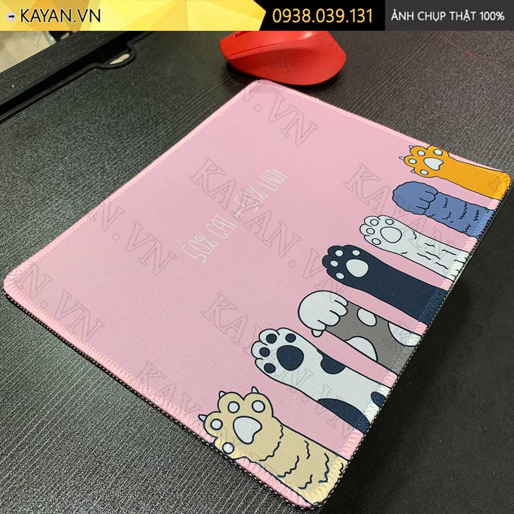 Lót chuột chống nước cỡ nhỏ 26x21cm dày 3mm S-3-26X21 (Chân mèo hồng)