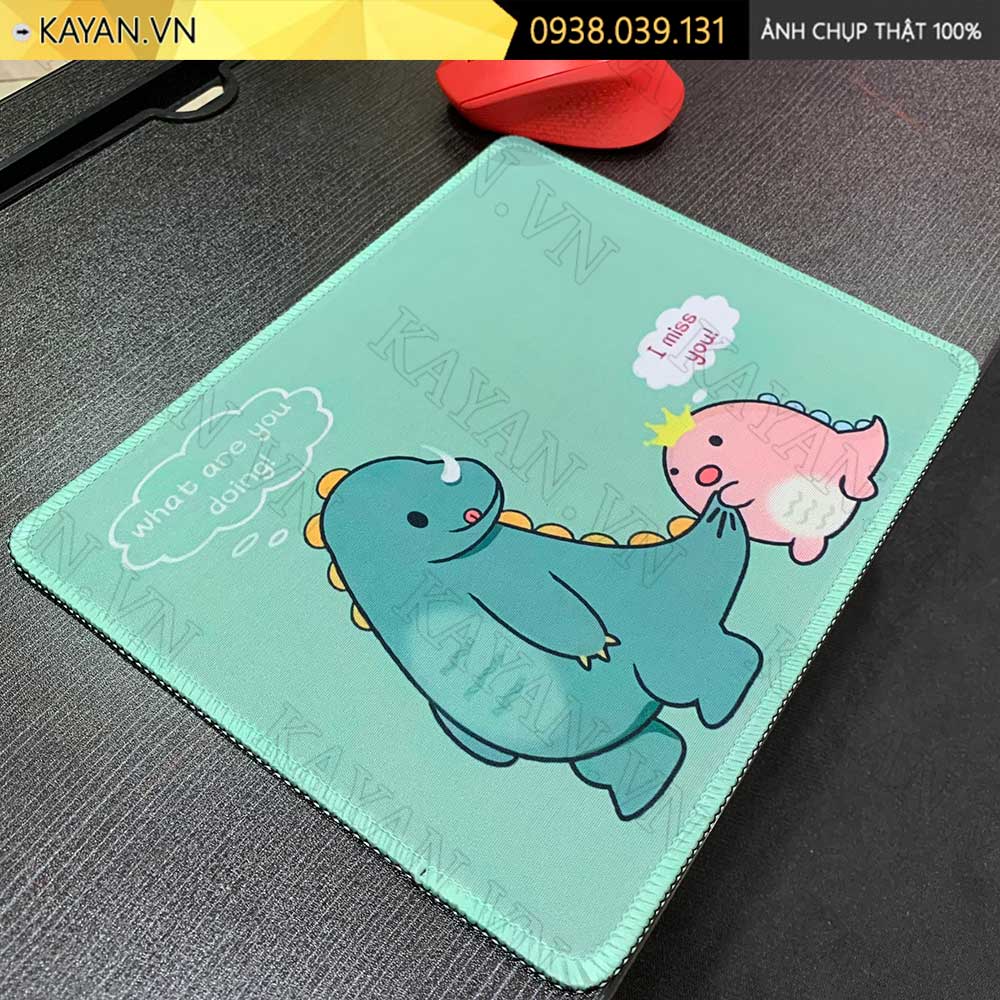 Lót chuột chống nước cỡ nhỏ 26x21cm dày 3mm S-9-26X21 (2 Khủng Long)