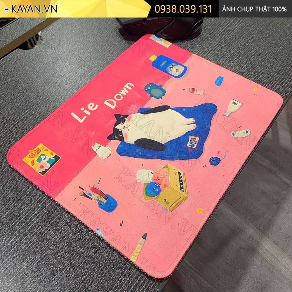 Lót chuột chống nước cỡ nhỏ 26x21cm dày 3mm S-174 (Cat Lie Down)