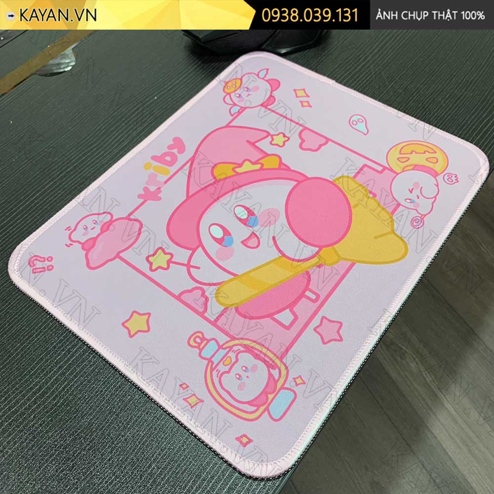 Lót chuột chống nước cỡ nhỏ 26x21cm dày 3mm S-144 (Kirby hồng)