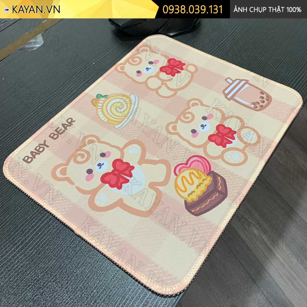 Lót chuột chống nước cỡ nhỏ 26x21cm dày 3mm S-146 (Baby Bear)