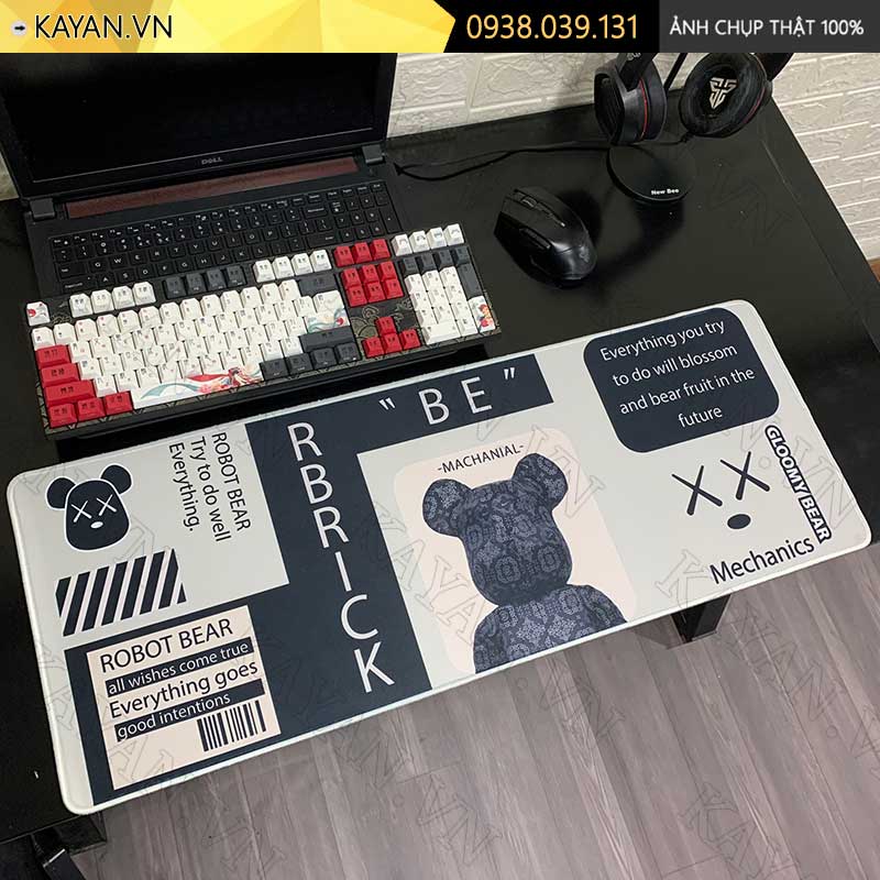 Lót chuột chống nước cỡ lớn 80x30cm dày 3mm BEARBRICK-08-80X30