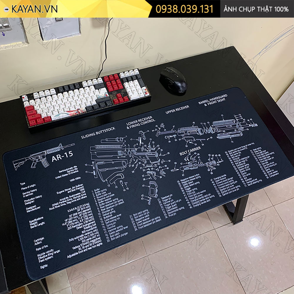 Lót chuột chống nước cỡ lớn 90x40cm dày 3mm GUN-01-90X40