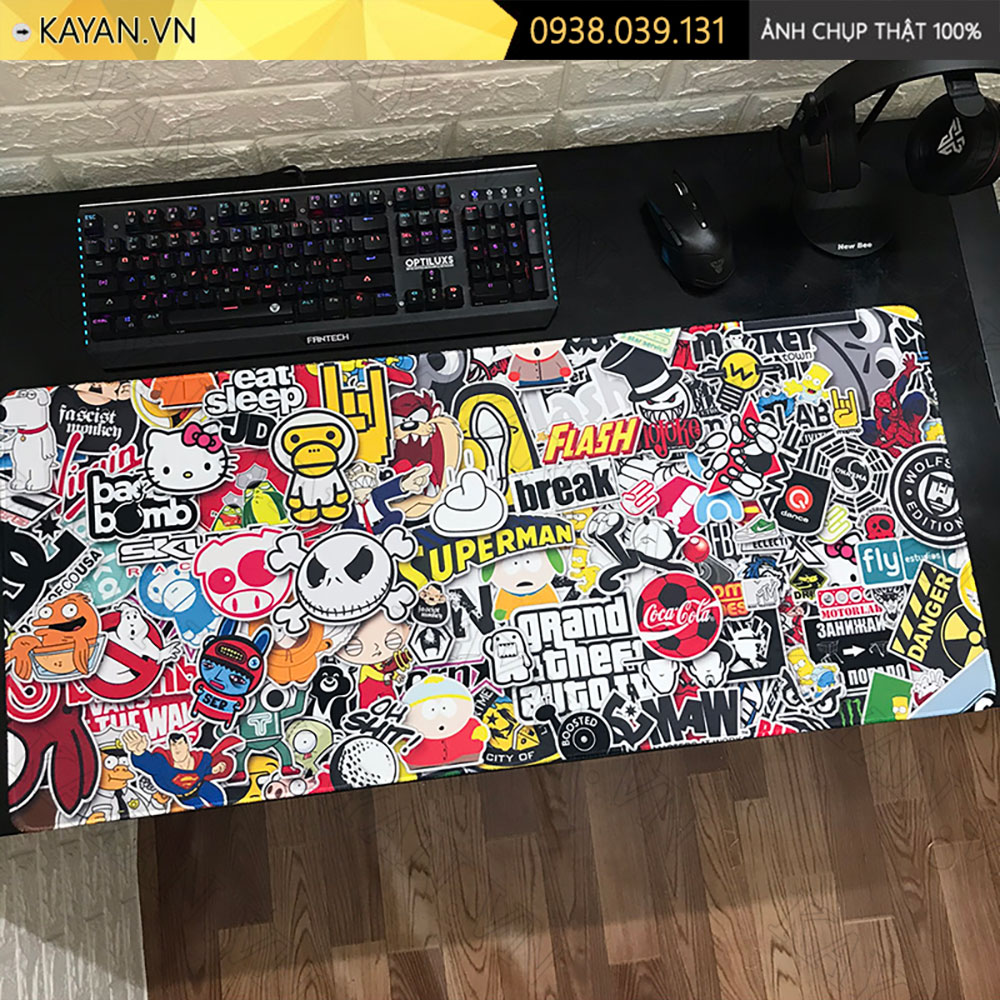 Lót chuột chống nước cỡ lớn 90x40cm dày 3mm STICKER-01-90X40