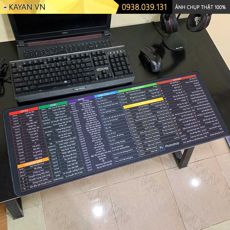 Lót chuột chống nước cỡ lớn 80x30cm dày 3mm SHORTCUT-01-80X30