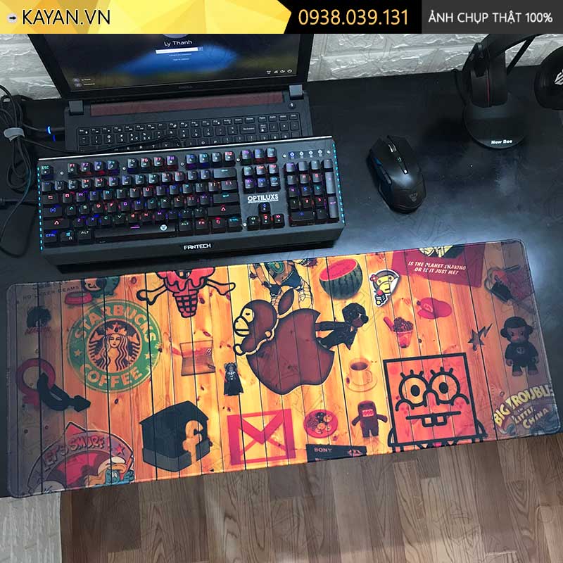 Lót chuột chống nước cỡ lớn 80x30cm dày 3mm STICKER-02-80X30