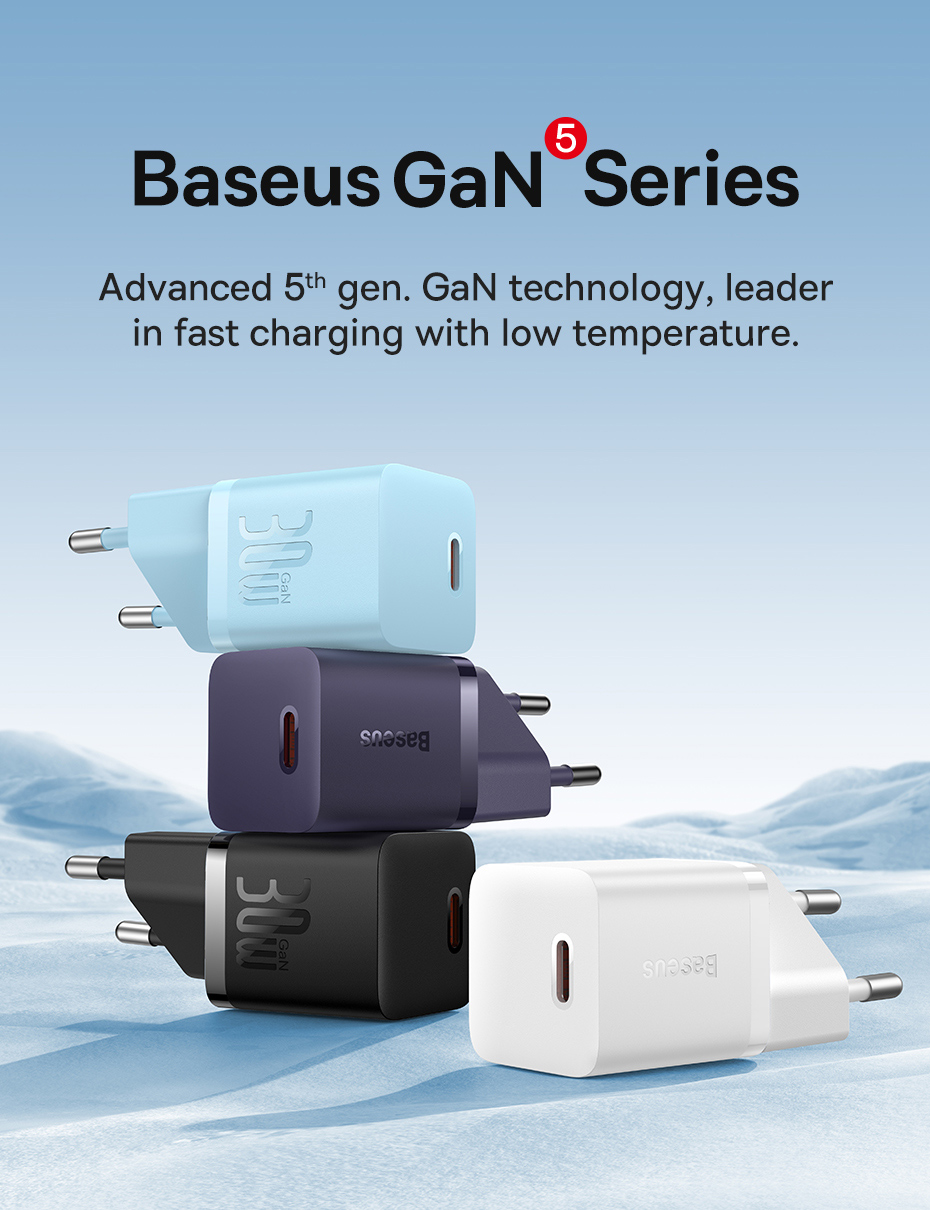 chube Bộ sạc nhanh Baseus GaN5 Fast Charger(mini) 1C 30W