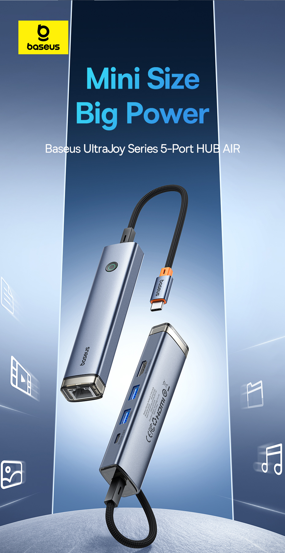 chube Hub Mở Rộng Kết Nối Baseus UltraJoy Series HUB AIR