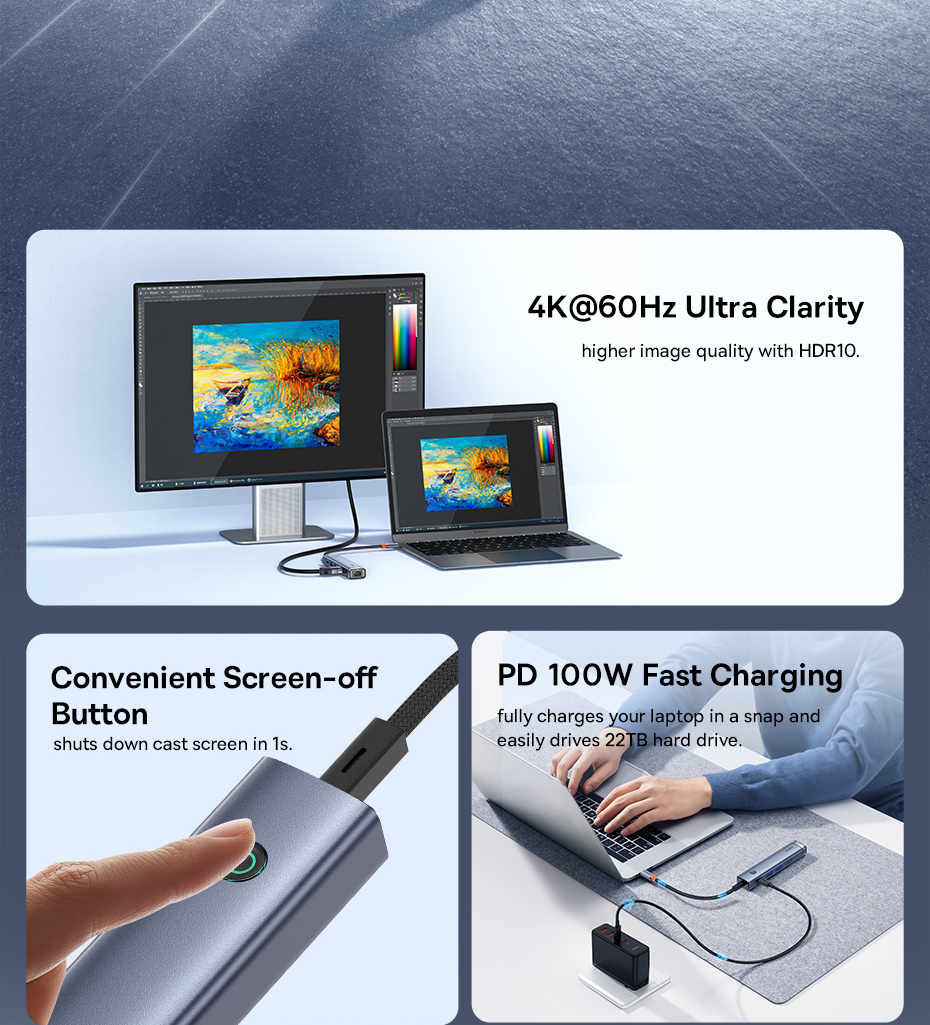 chube Hub Mở Rộng Kết Nối Baseus UltraJoy Series HUB AIR