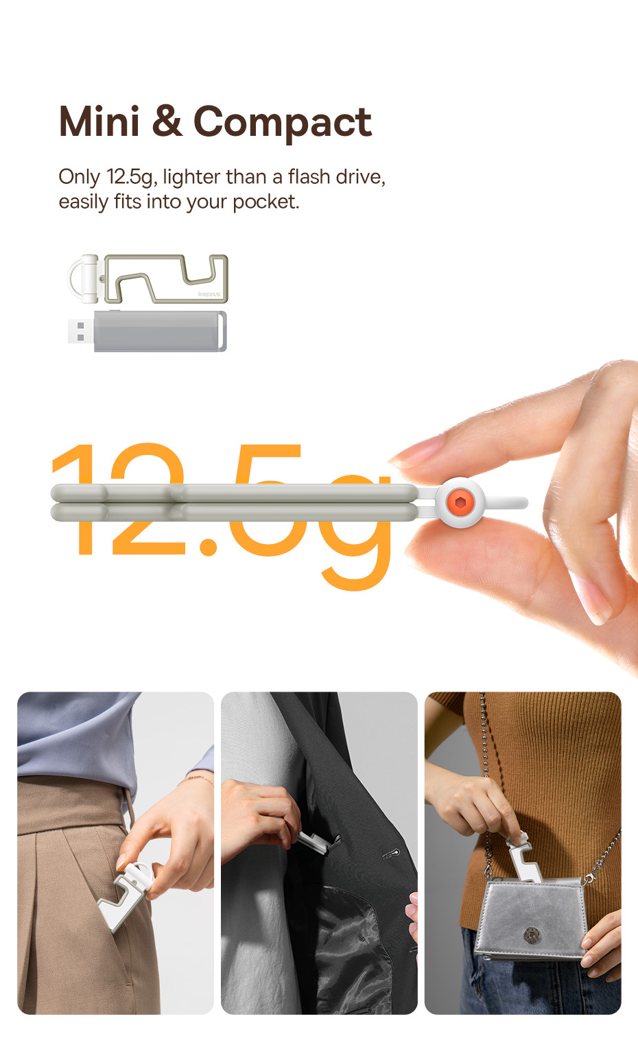 Giá đỡ điện thoại Baseus Portable Series Folding Phone Stand - chất liệu cao cấp