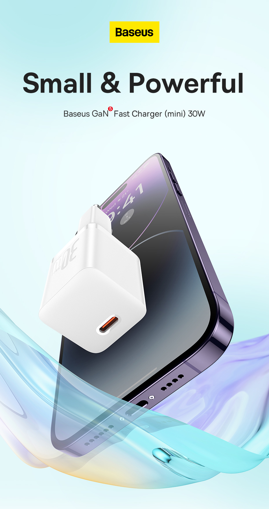 chube Bộ sạc nhanh Baseus GaN5 Fast Charger(mini) 1C 30W