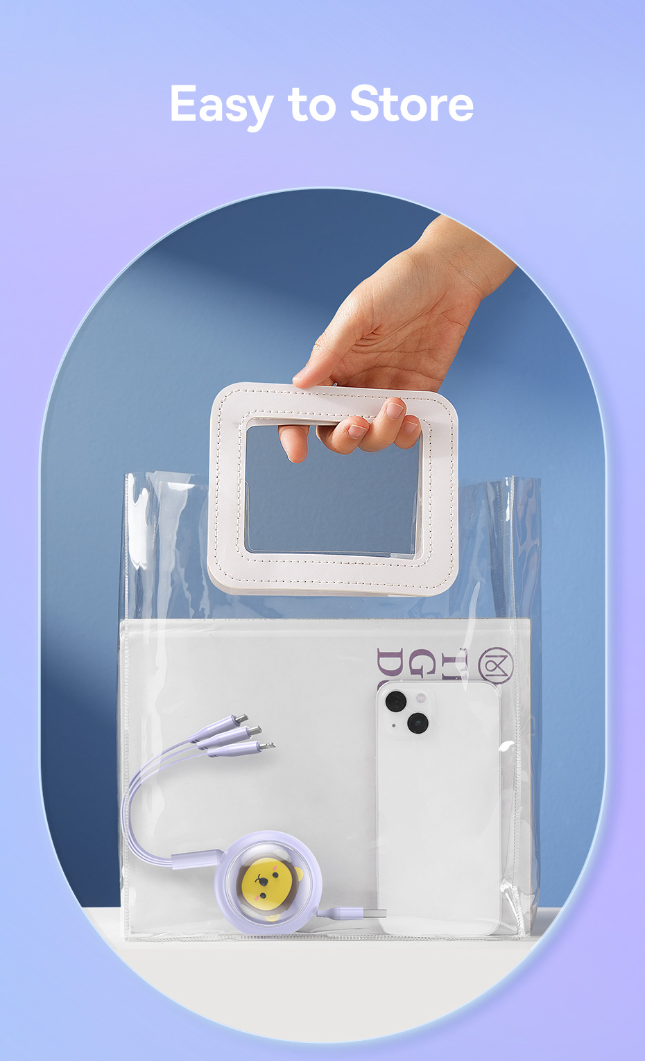 chube Cáp sạc đa năng Baseus Leo 3 in 1 Micro Lightning Type C rút gọn