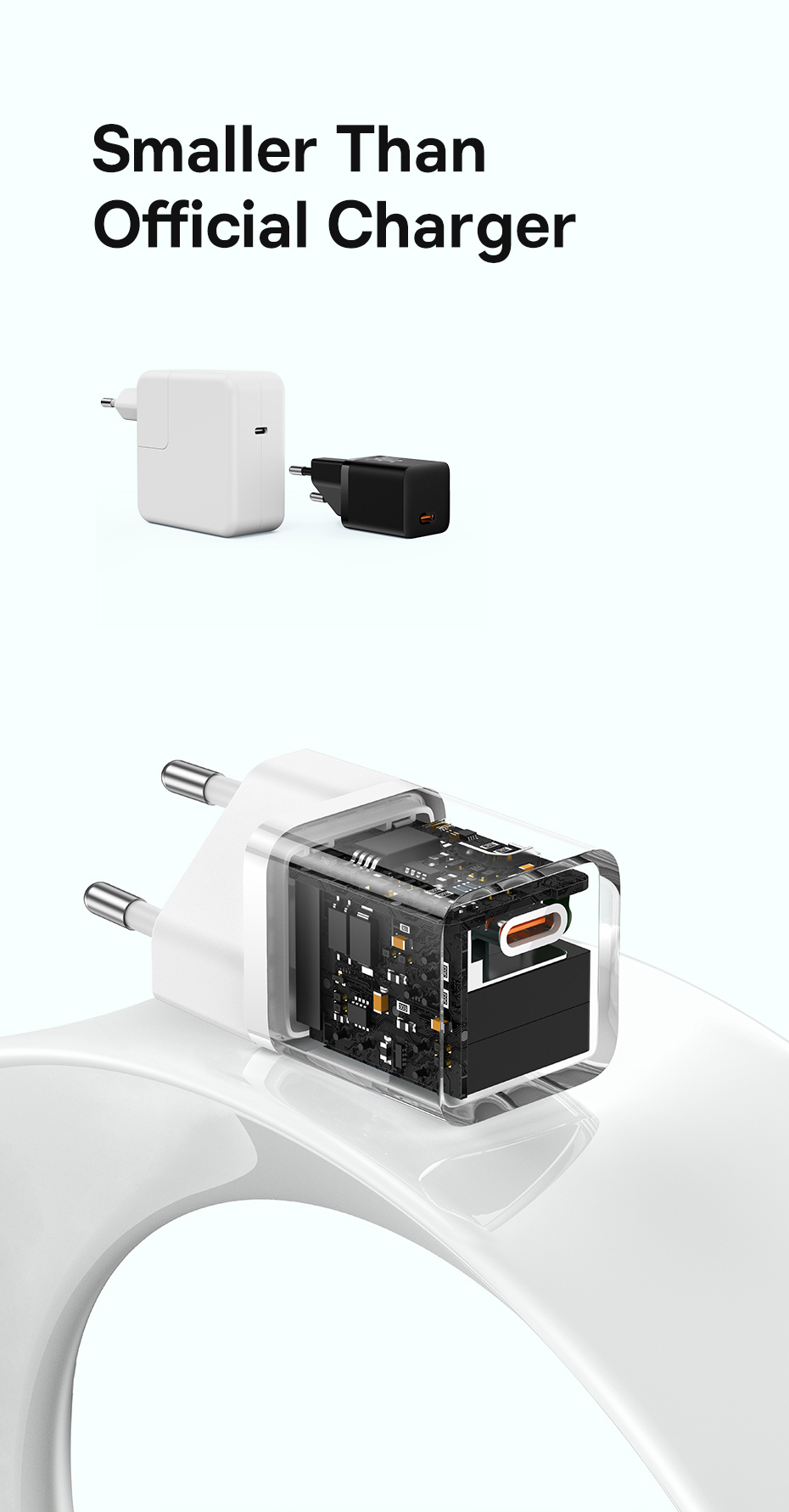 chube Bộ sạc nhanh Baseus GaN5 Fast Charger(mini) 1C 30W