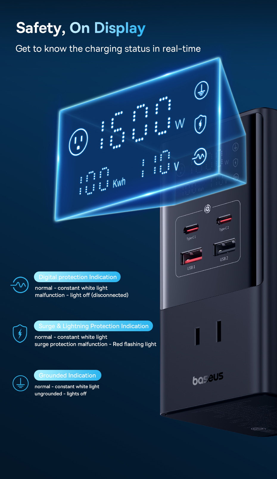 chube Bộ sạc nhanh 35W OS-Baseus PowerCombo Tower 6AC+2U+2C