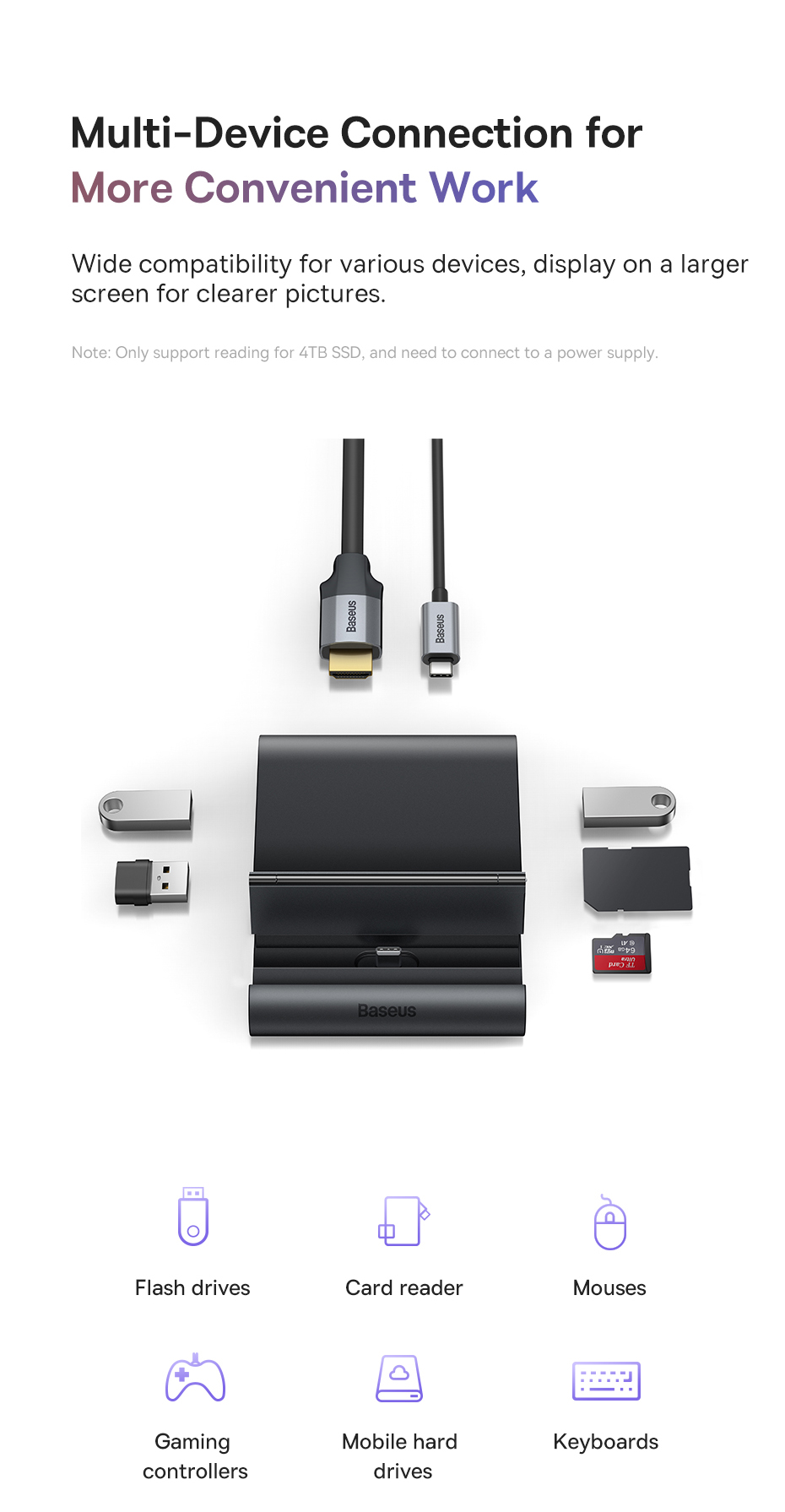 Hub mở rộng Baseus Mate Docking Station Pro