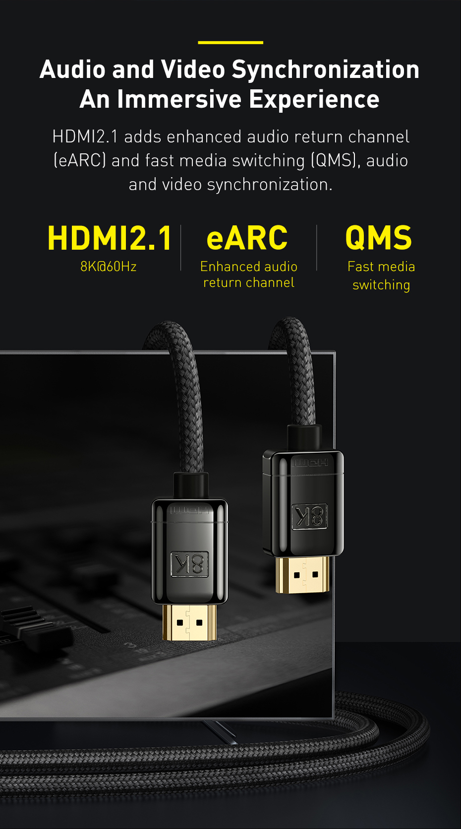chube Cáp HDMI 2.1 8K Baseus High Definition Series