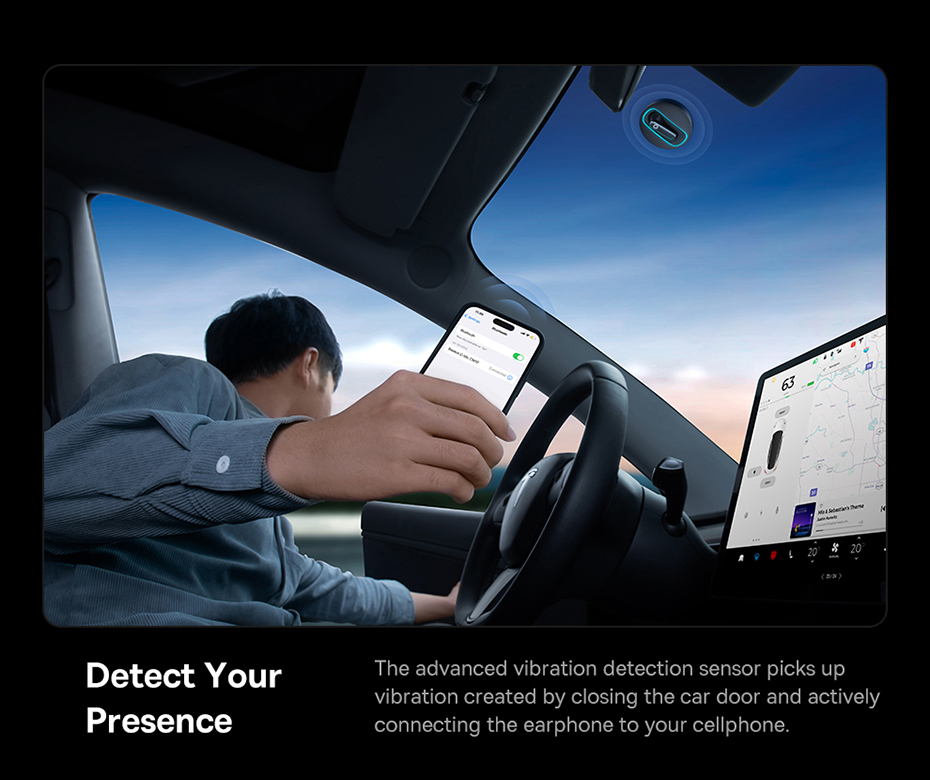 chube Tai nghe không dây đơn thông minh cho ô tô Baseus C-Mic CM10