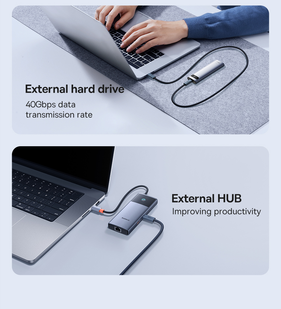 chube Cáp dữ liệu 240W 40gbps Baseus Flash Series 2 USB4 C to C
