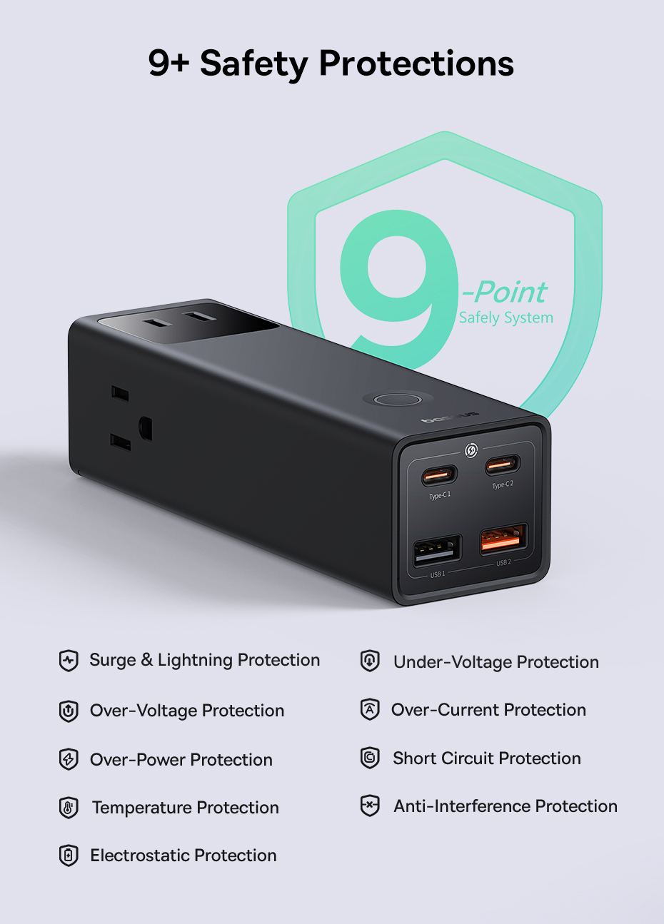 chube Bộ sạc nhanh 100W OS-Baseus PowerCombo Pro 3AC+2U+2C