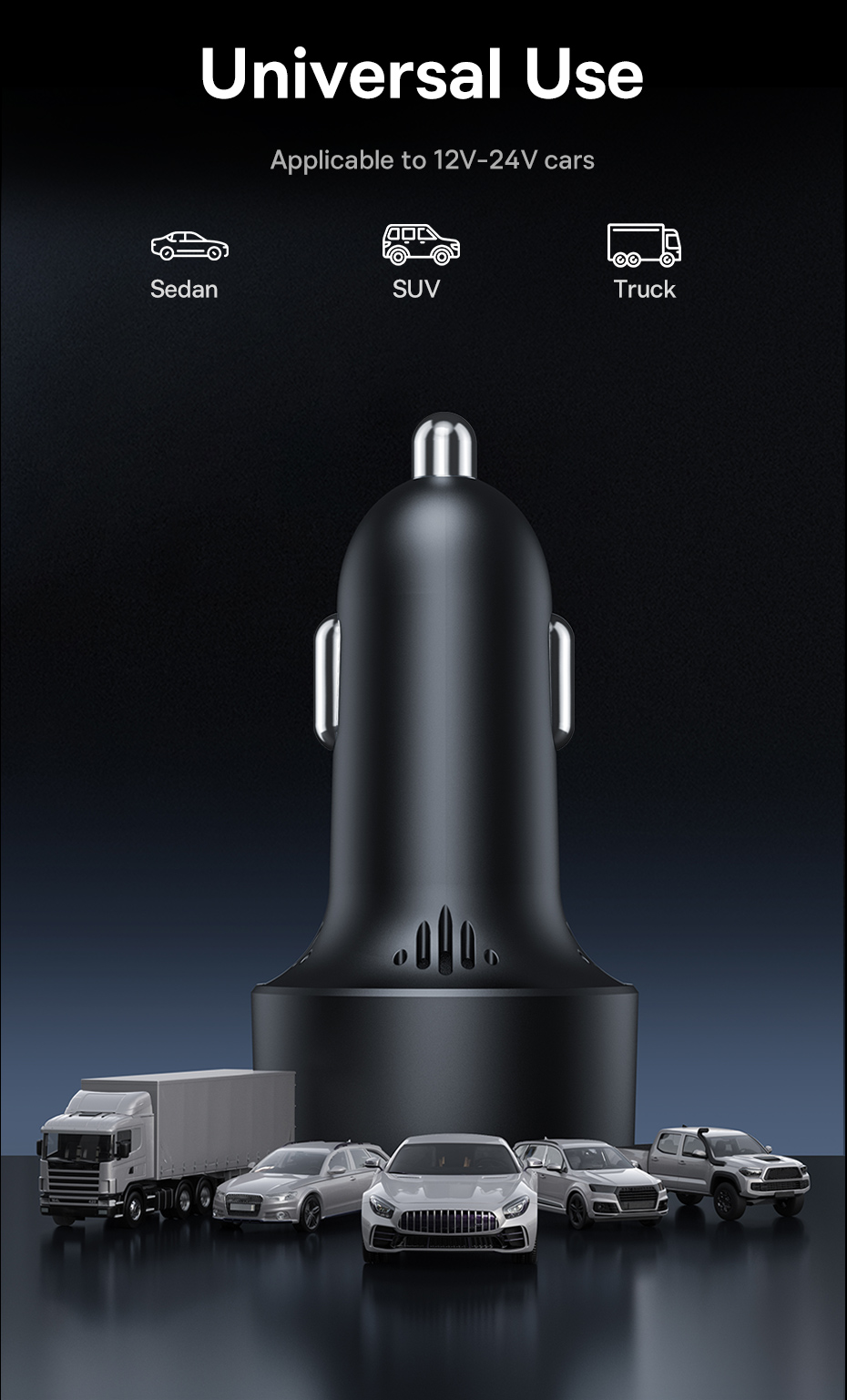 chube Tẩu sạc ô tô nối dài Baseus Car Cigarette Lighter 30W