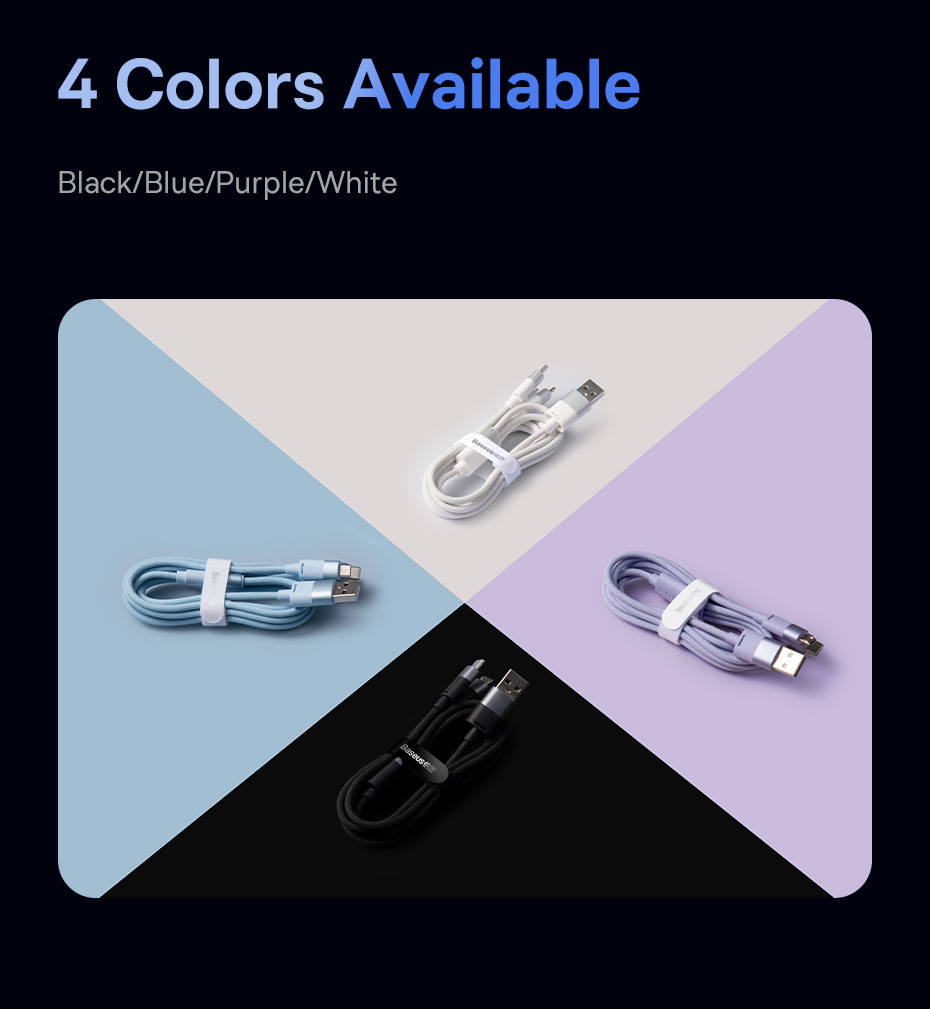 chube Cáp sạc 3 đầu Baseus StarSpeed 1-for-3 Fast Charging Data Cable USB to M+L+C 3.5A