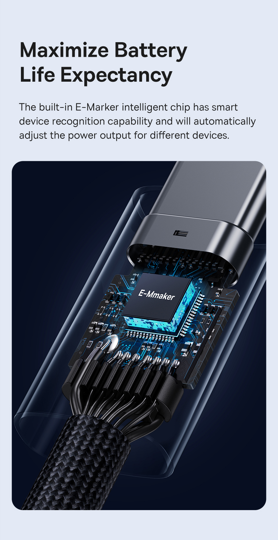 chube Cáp dữ liệu 240W 40gbps Baseus Flash Series 2 USB4 C to C