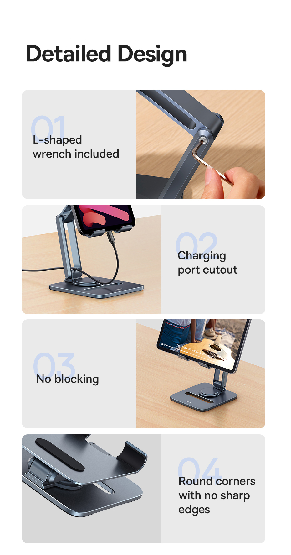 chube Giá Đỡ Máy Tính Bảng Baseus Desktop Biaxial Foldable Metal Stand
