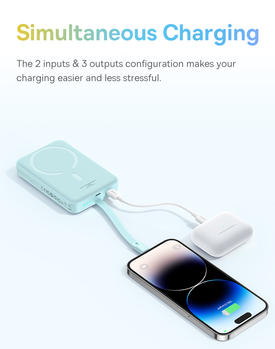 chube Sạc dự phòng không dây 30W OS-Baseus Magnetic Mini