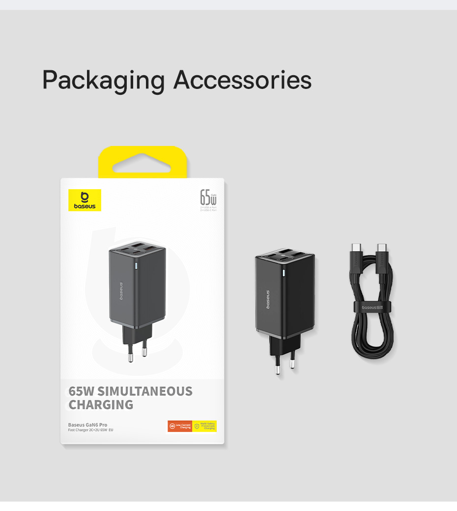 Củ sạc nhanh Baseus GaN6 Pro 65W - Mua hàng chính hãng