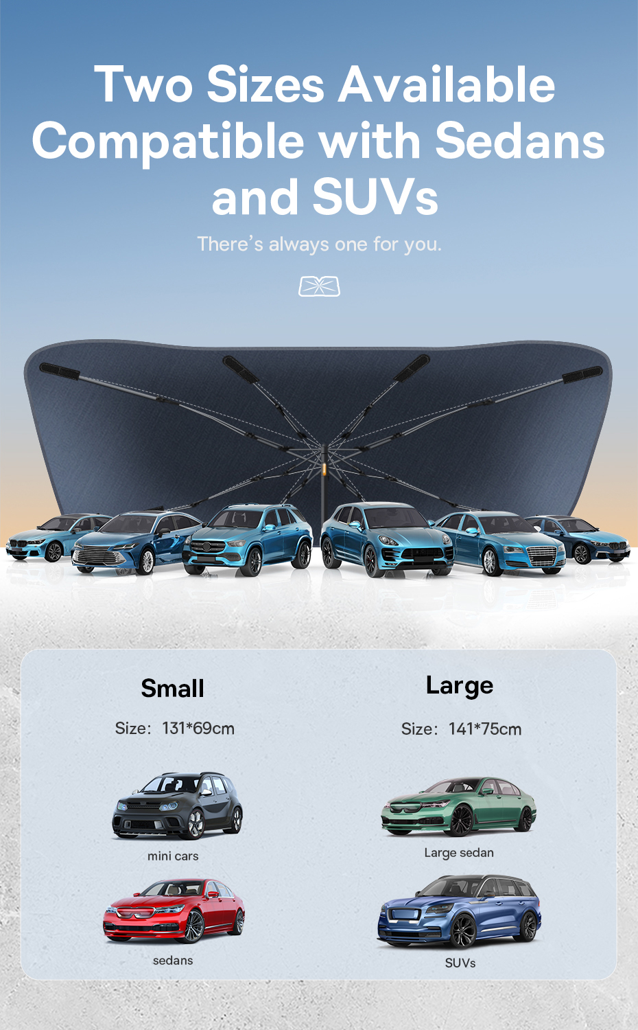 chube Dù 2 lớp che nắng kính chắn gió Baseus CoolRide Sun Shade Umbrella Lite