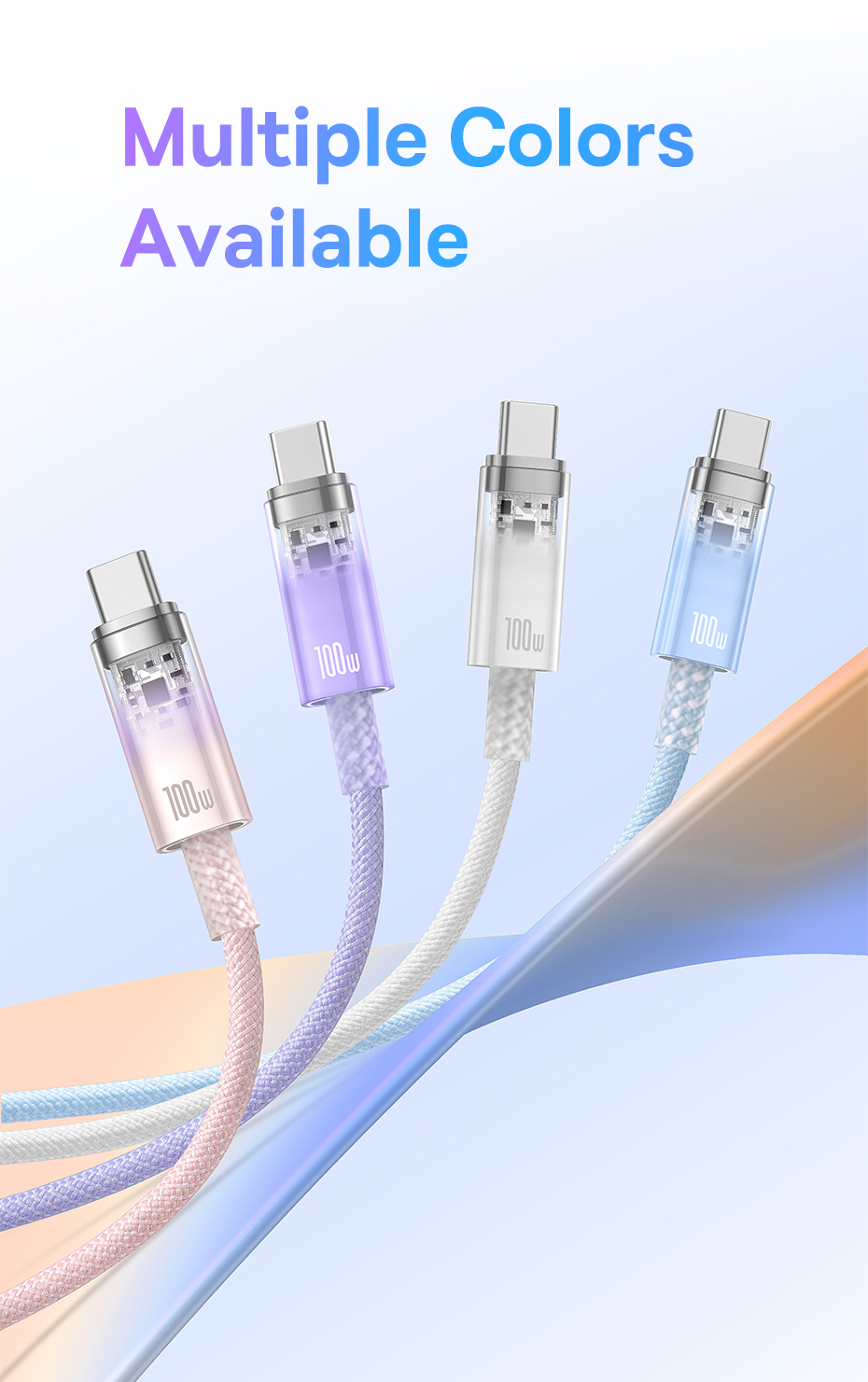 chube Cáp sạc tự ngắt Baseus Explorer Series USB to Type C 100w kiểm soát nhiệt thông minh