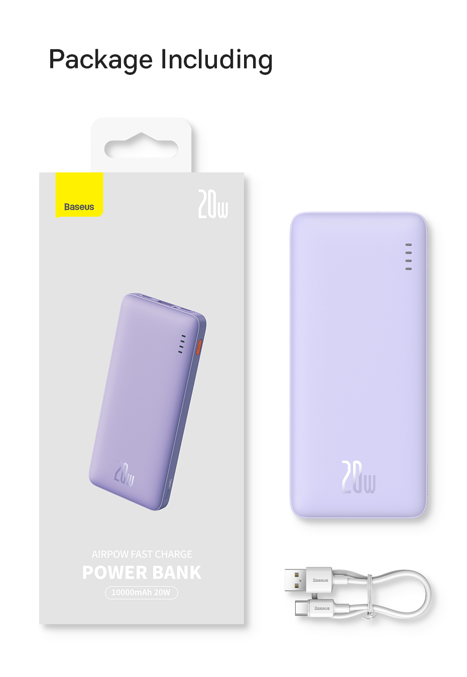 chube Sạc dự phòng 20W Baseus Airpow Fast Charge Power Bank 10000mAh 30000mAh