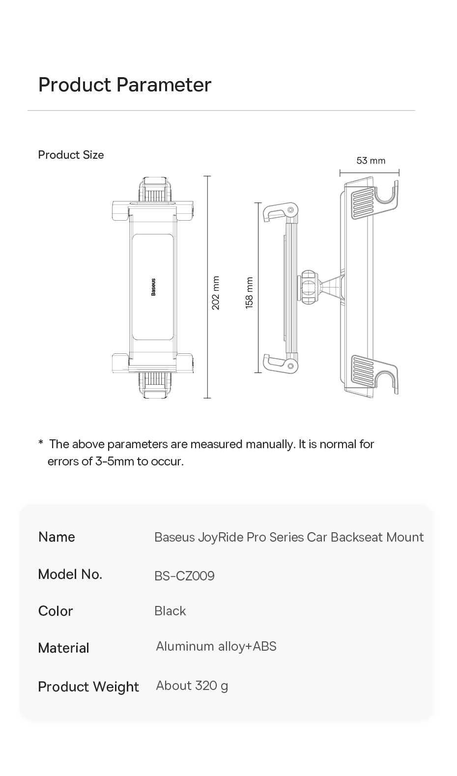 chube Giá treo ghế sau ô tô Baseus JoyRide Pro
