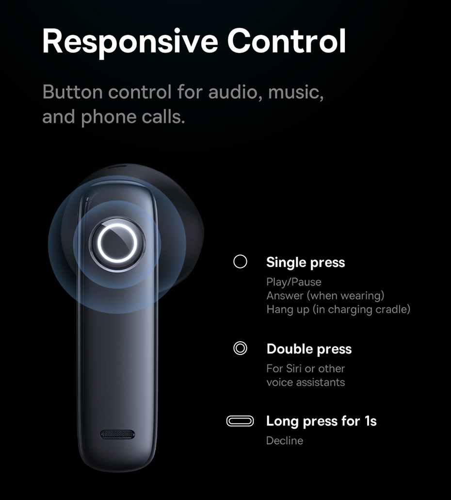 chube Tai nghe không dây đơn thông minh cho ô tô Baseus C-Mic CM10