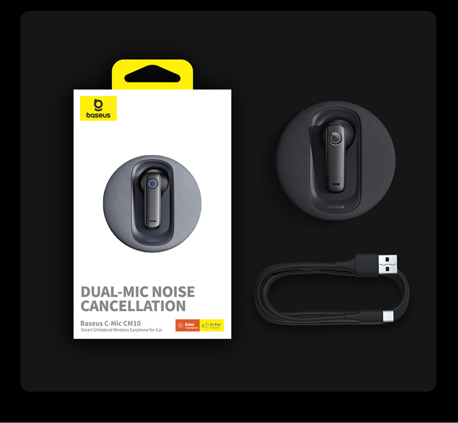 chube Tai nghe không dây đơn thông minh cho ô tô Baseus C-Mic CM10