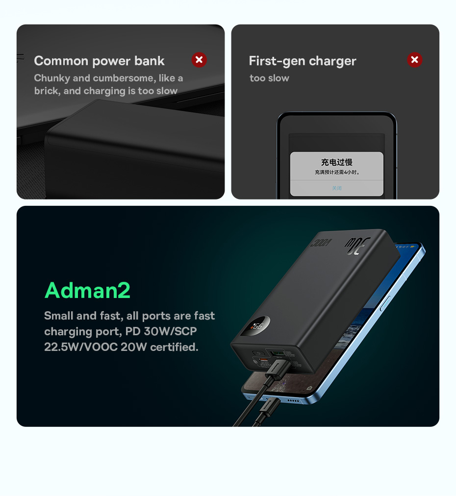 chube Pin dự phòng 30W OS-Baseus Adaman2 VOOC Edition 20000mAh