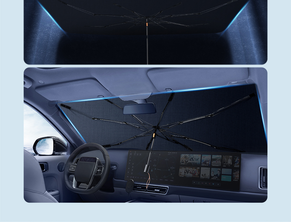 chube Dù 2 lớp che nắng kính chắn gió Baseus CoolRide Sun Shade Umbrella Lite