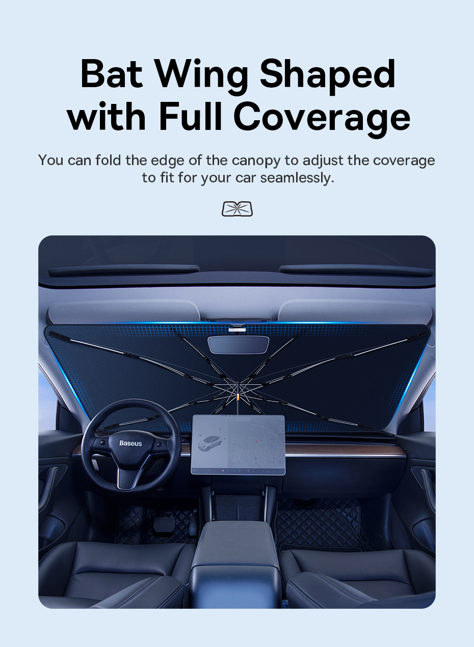 chube Dù 2 lớp che nắng kính chắn gió Baseus CoolRide Sun Shade Umbrella Lite
