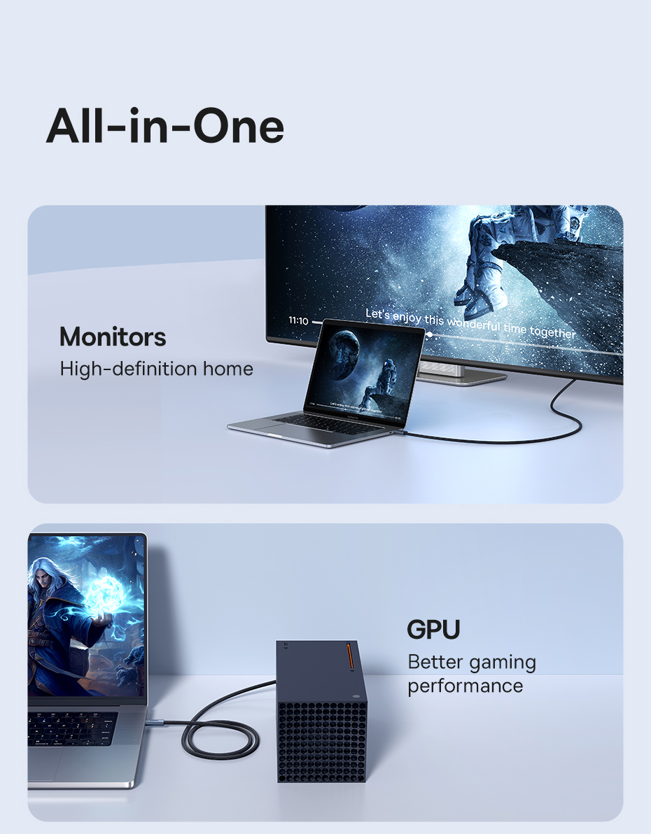 chube Cáp dữ liệu 240W 40gbps Baseus Flash Series 2 USB4 C to C