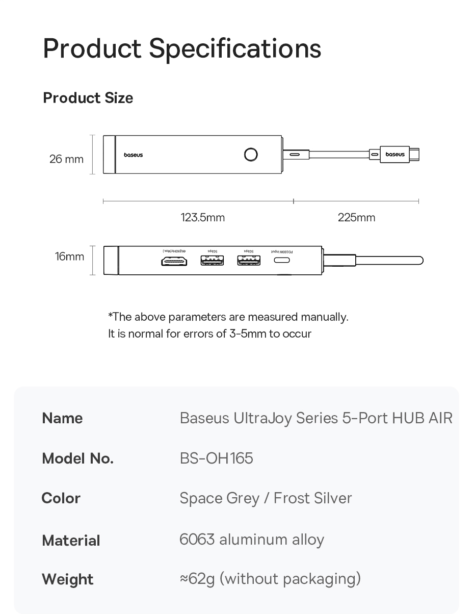 chube Hub Mở Rộng Kết Nối Baseus UltraJoy Series HUB AIR