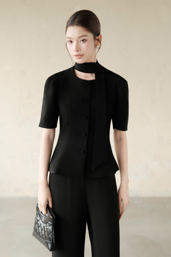 Áo Kiểu Nữ Crystal Top RR25AK116