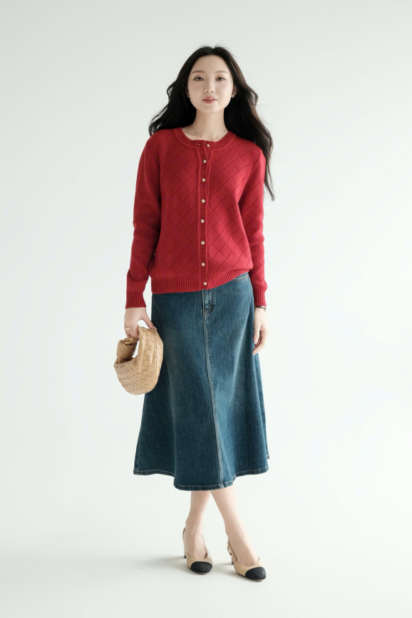 Váy Dài Midi Skirt Jeans RR25VD26