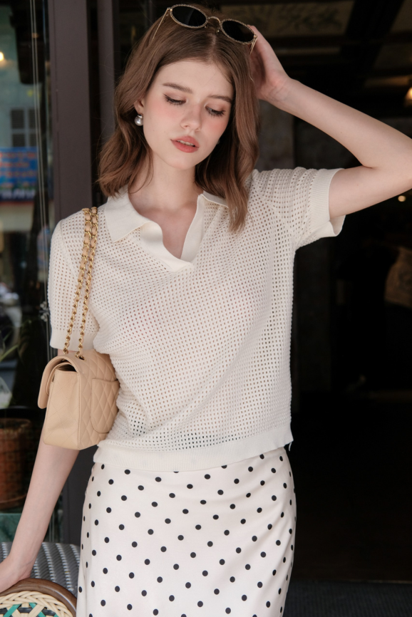 Áo Nữ Dệt Kim Dessy Polo R24DK09