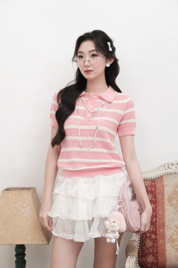 Áo Nữ Dệt Kim Ivy Polo RR24DK06