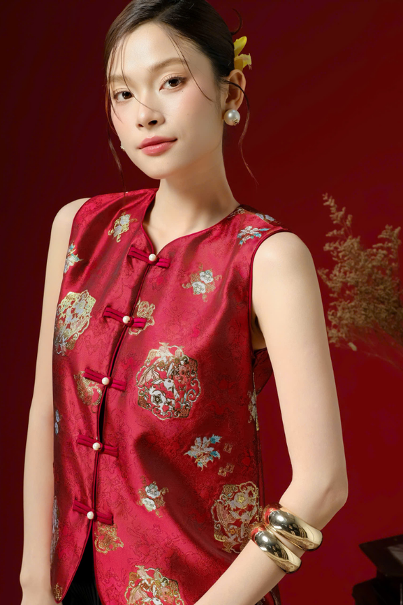 Áo Kiểu Nữ Đỗ Quyên Top RR25AK108